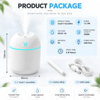 250ML Mini USB Air Humidifier Aroma Diffuser Essential Oil Cool Mist Maker RGB LED Night Light Quiet for Home Car Office Bedroom