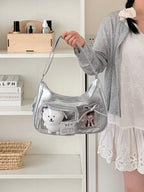 Y2k Harajuku Shoulder Bag Women Korean Transparent Ita Bag School Crossbody Bag Female Japanese Designer Preppy Handbag Purse