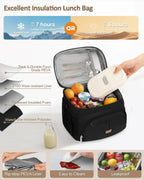Insulated Lunch Bag, Leakproof Cooler Tote with Removable Strap, 12L for Work School Picnic Travel