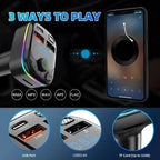 Car Charger Bluetooth 5.0 FM Transmitter Handsfree PD Type-C Dual USB Ambient Player MP3 Charger Type-C Wireless Light