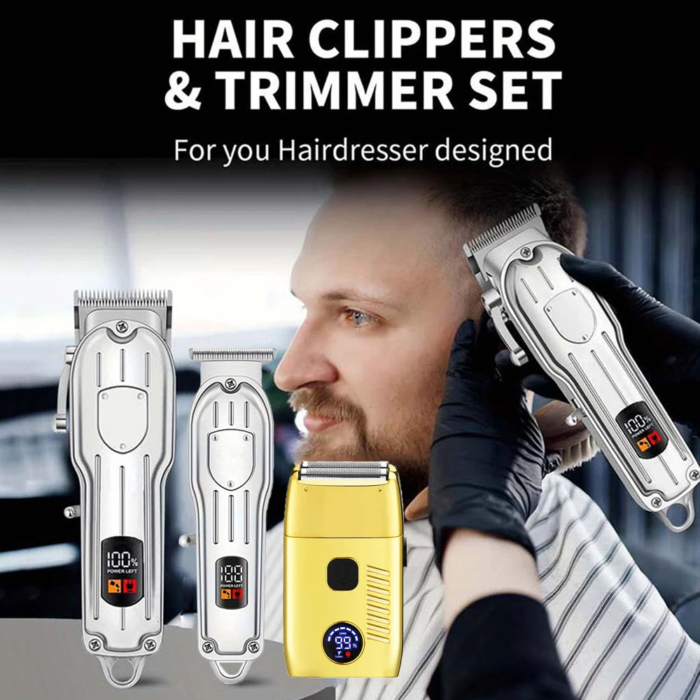 Hair Clippers Electric Razor Shavers for Men USB Rechargeable Clippers and Trimmer Beard Trimmer Barber Kit Professional Clipper