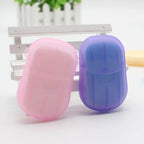 20Pcs Disposable Travel Soap Paper Sheets Skin Friendly Mini Paper Soap Sheets with Box Paper Soap for Camping Hiking