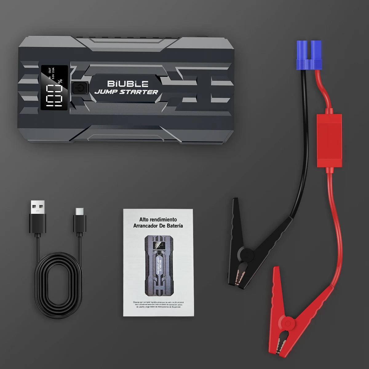 Car Emergency Start Power 12V Vehicle Rescue, Ordinary Clamp, 20000mAh Capacity, Portable Battery for Car Starting