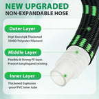 Upgraded Version of 100 Foot Non Retractable Garden Hose, Equipped with 10 Spray Mode Nozzles, lightweight and Flexible, anti Winding, with 3/4 inch Brass Joint, Explosion-Proof and Durable, Suitable for Outdoor Courtyards, L