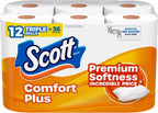 ComfortPlus 1-Ply Bath Toilet Paper, 12 Triple Rolls Equal to 36 Regular Rolls, 231 Sheets per Roll, Rapidly Dissolving Septic-Safe Tissue, Durable Disposable Bathroom Toilet Tissue for Household, RV and Septic Plumbing Syste