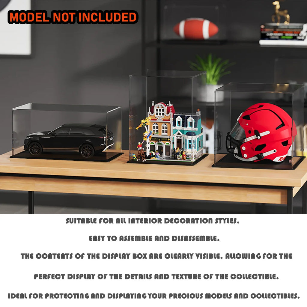 1:14 Scale Transparent Acrylic Display Box, Suitable for the Protection and Display of Toy Car Models, Building Blocks, Small Collectibles, and Figurines (Inner Dimensions 37X19X12Cm)