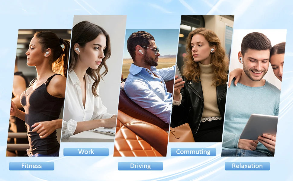 【pro】】ANC noise cancelling Bluetooth earphones, wireless earphones with transparent mode, sweat proof, perfect for work, travel