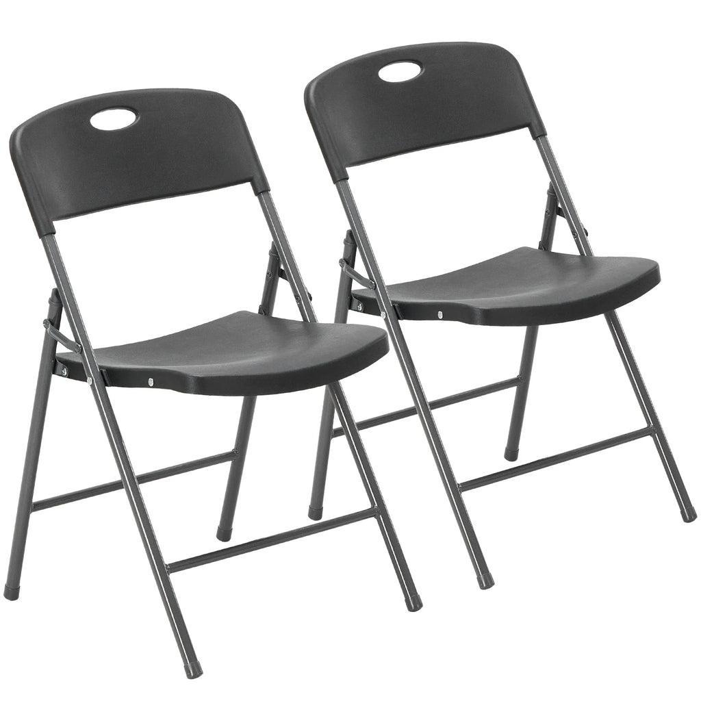 JHK 2/4/6 Pack Plastic Stackable Folding Chairs Portable Dining Chairs Set Heavy Duty with Ergonomic Back Easy to Use for Home