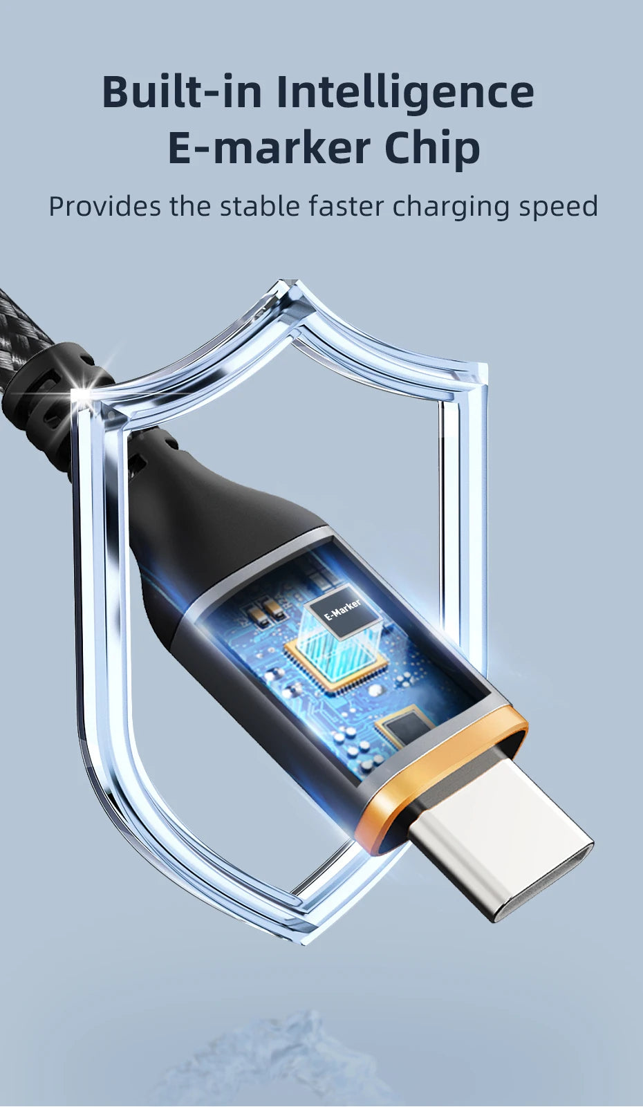 CABLETIME USB C to USB C Cable PD100W Type C Cable Alluminum Shell Braided 5A Fast Charging 480Mbps Fast Transmisson for Laptop iPhone 17