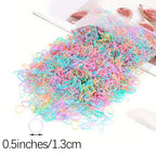500/1000/2000pcs Girls Colourful Disposable Rubber Band Hair Ties Headband Children Ponytail Holder Bands Kids Hair Accessories