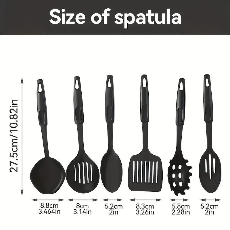 13-Piece Nonstick Cookware Set Black - Induction Compatible Pot Pan Set with Frying Pan & Utensils for Kitchen & Camping