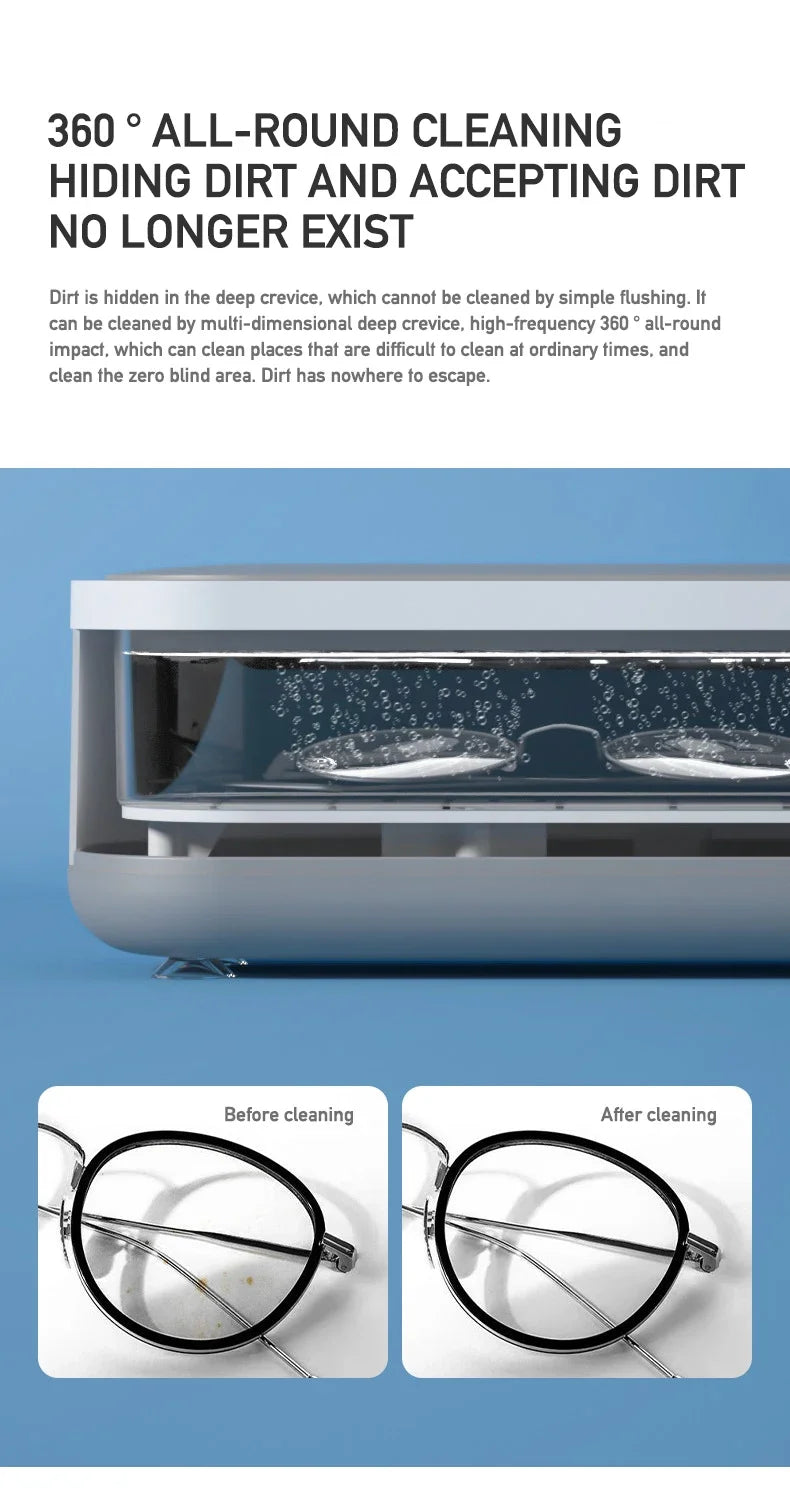 2026 New Ultrasonic Cleaning Machine Vibration Wash Cleaner Jewelry Glasses Cleaner Watch Cleaning Makeup Brush Cleaning Tool