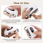 2 In 1 Electric Nail Trimmer Anti Splash Design Baby Adult Finger Toe Nail Clipper Manicure Pedicure Tools For Thick Nails