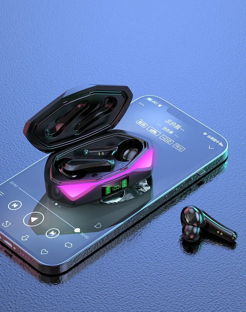 2026 New TWS Wireless Earphones with Bluetooth 5.49 Gaming Headset Sport Earbuds with LED Display Earhooks and Built-in Mic