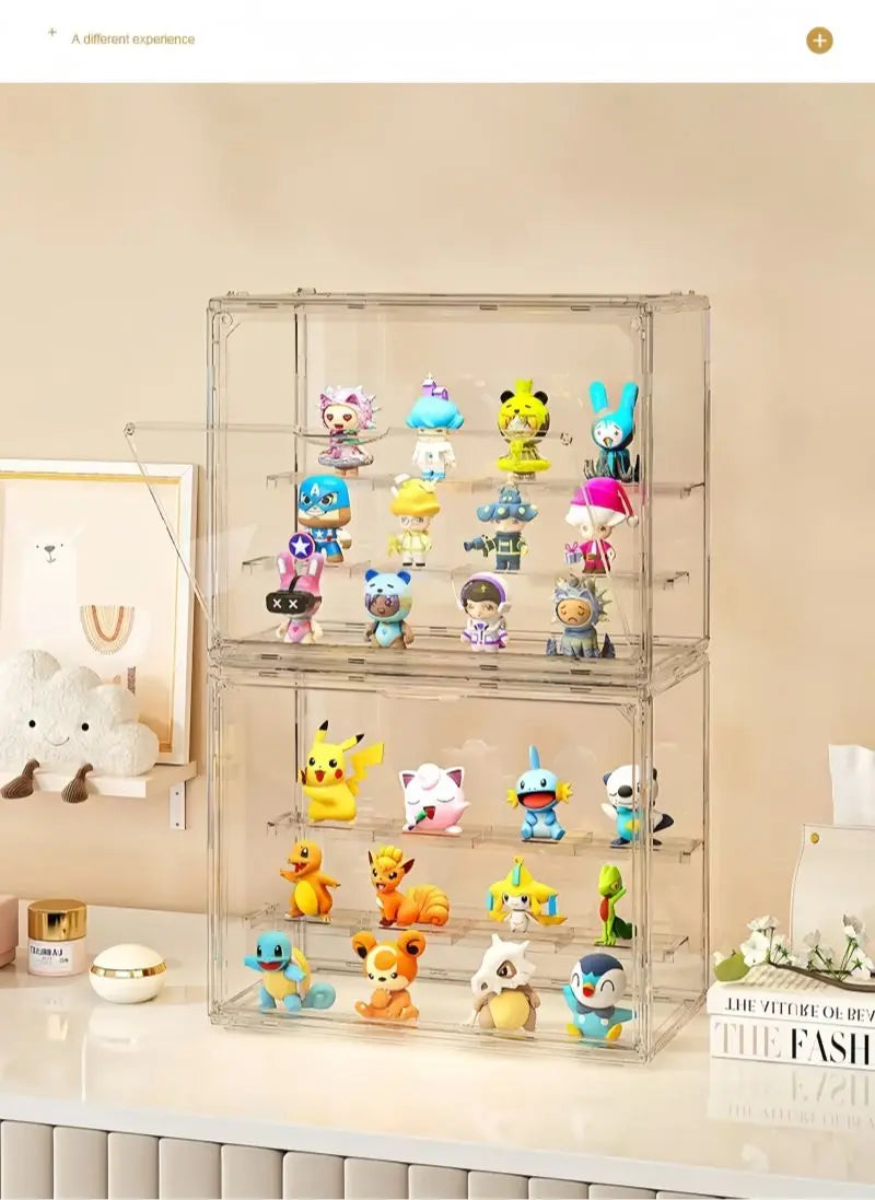 1pc Three Layer Acrylic Display Rack, Blind Box Storage Box,Llarge Capacity Dustproof,For POP MART,Doll,Handmade,Anime,Car Model