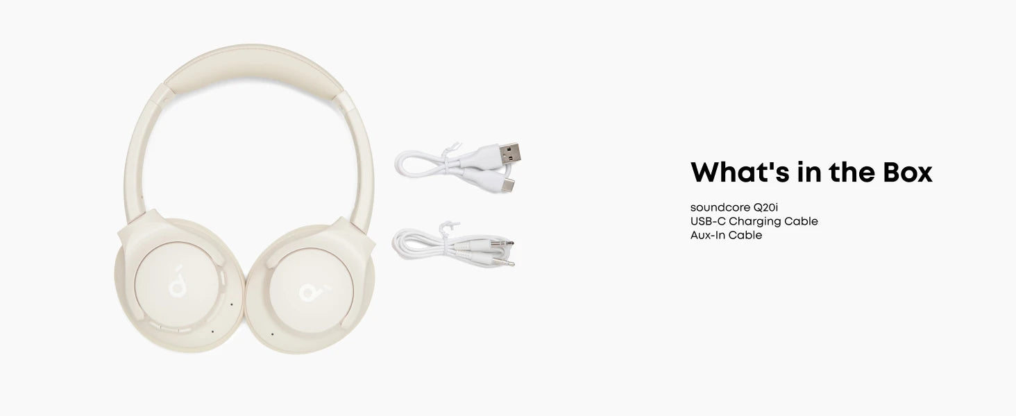 Soundcore by Anker Q20i Hybrid Active Noise Cancelling Headphones, Wireless Over-Ear Bluetooth, 40H Playtime  (Refurbished)