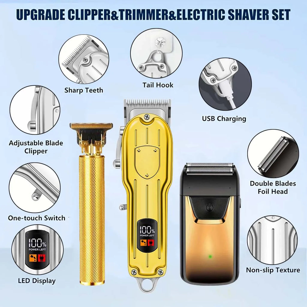 3 in1/1pc Professional Hair Clipper Kit Electric Shaver for Barber Men's Hair Trimmer Electric Shaver Hair Cutting Machine