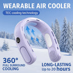 N90 Neck Fan Semiconductor Cooling 5-Speed Bladeless Wearable Fan USB Rechargeable Portable Outdoor Travel Camping