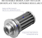 High Flow Inline Fuel Filter 100 Micron Cleanable 6AN 8AN 10AN Adapter Universal