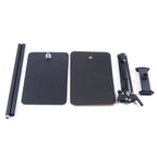 Tablet Floor Stand, 360° Swivel Adjustable Height & Angle, Heavy Duty Carbon Steel, Non-Slip Base, Portable & Foldable, Universal Holder for 12-18cm Phones & Tablets, for Home Office Kitchen Gym Bedroom, Easy Assembly