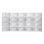 20Pcs Foldable Flip Shoe Storage Boxes Clear Plastic Shoes Case Shoe Organizer Dustproof, 33*23*14cm