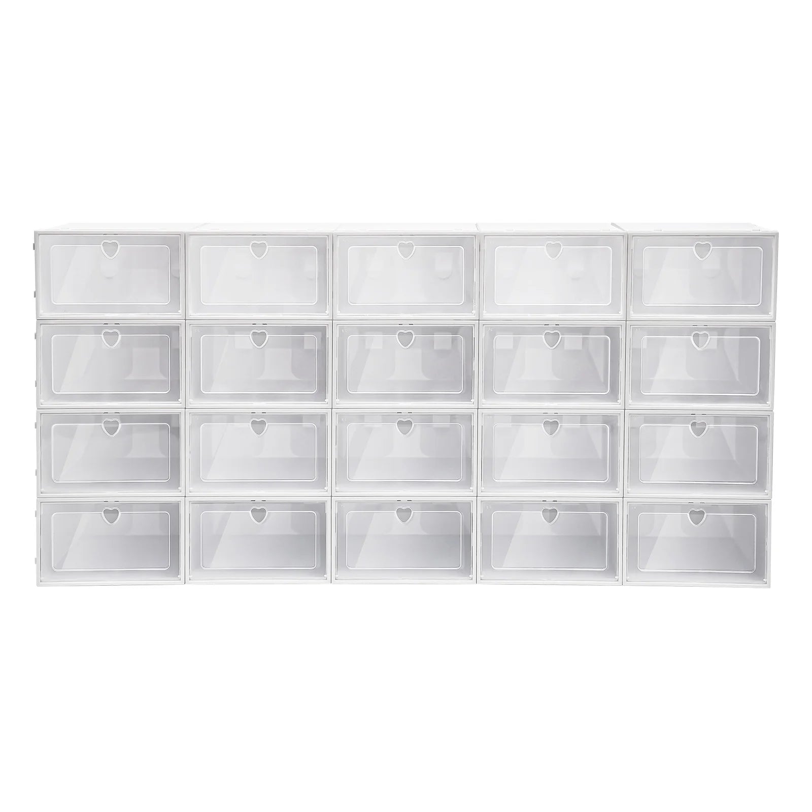 20Pcs Foldable Flip Shoe Storage Boxes Clear Plastic Shoes Case Shoe Organizer Dustproof, 33*23*14cm