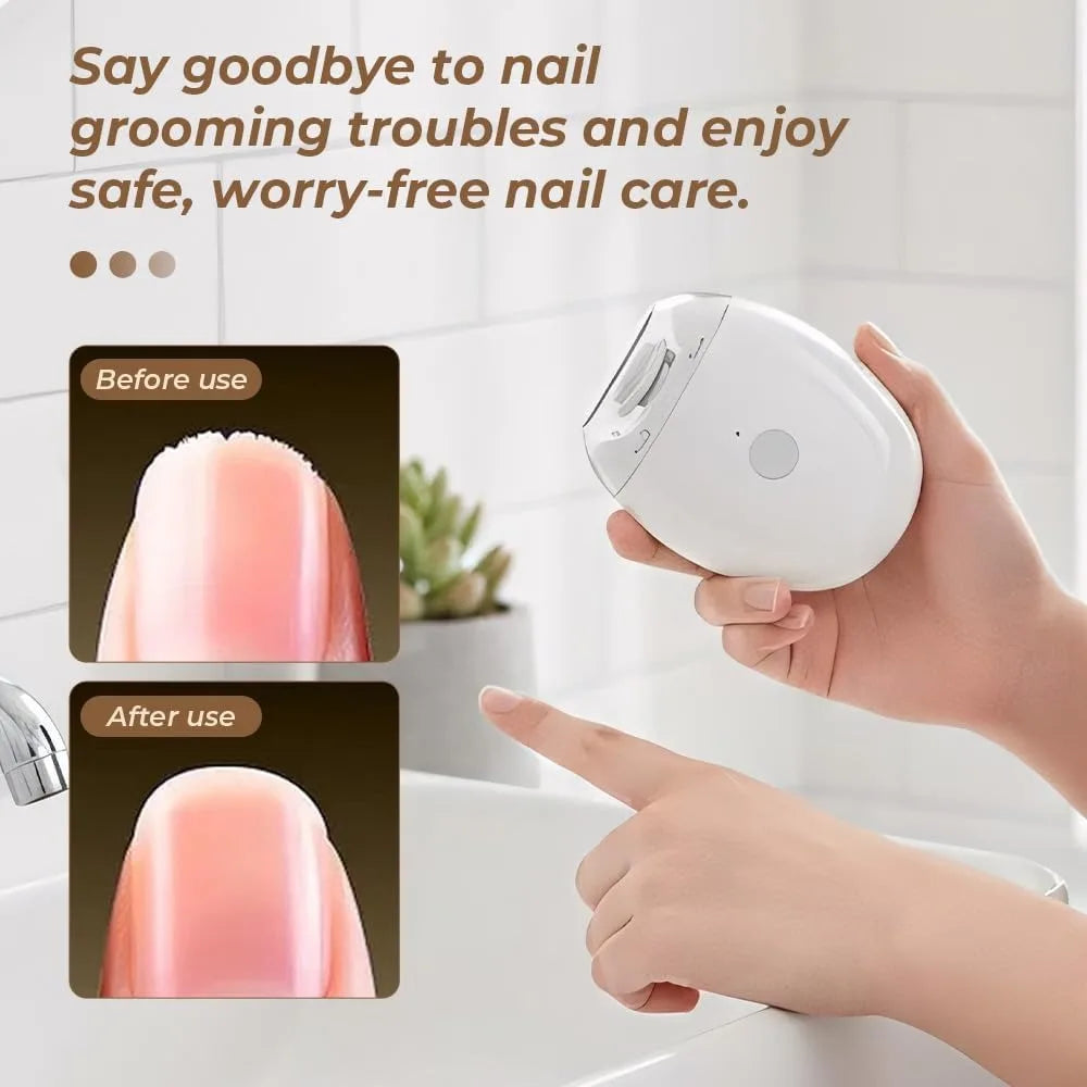 1 PCS Universal Automatic Fingernail Grinder, 3 Speeds Electric Nail Clipper, Portable Nail Cutter and Trimmer with LED Light & Clip Storage, Electric Toenail Clippers for Seniors & Adults