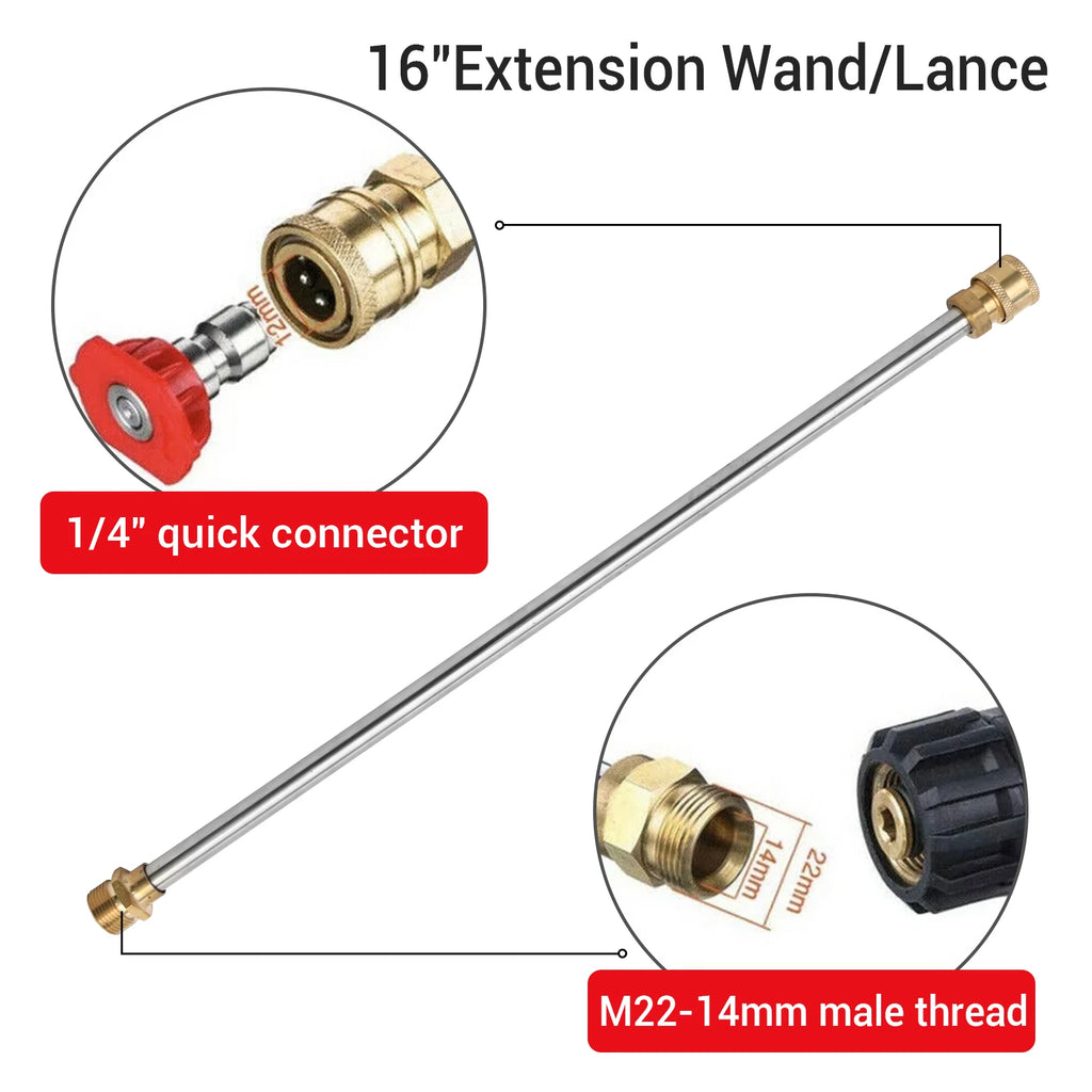 High Pressure Washer Gun Power Washer 4000PSI Spray Wand Lance with 5 color Quick Connect Nozzles Cleaning Machine