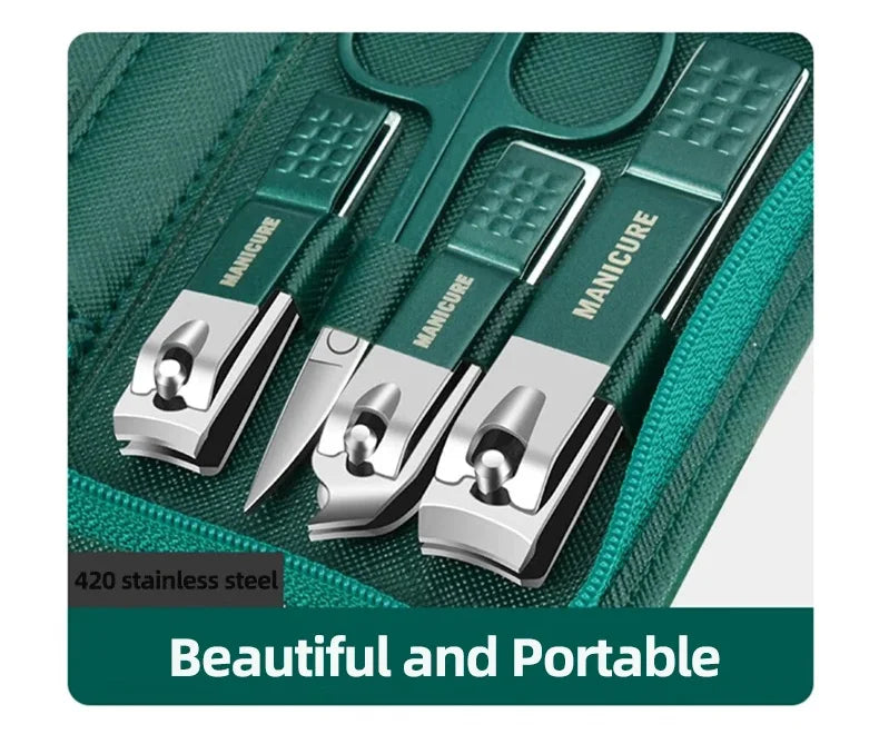 6/9 Pcs Set Professional Piece Nail Care Kit Stainless Steel Manicure & Pedicure Set Nail Clipper Set with Travel Case