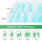 JHK 2 Inch Gel Memory Foam Mattress Topper Full Size Cooling Mattress Soft and Breathable Bed Topper School Bedroom Furniture