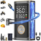 Inflator Portable Air Compressor Cordless Mini Bike Pump with Digital Dual Values Display, 150 PSI Car Tires Air Pump with LED