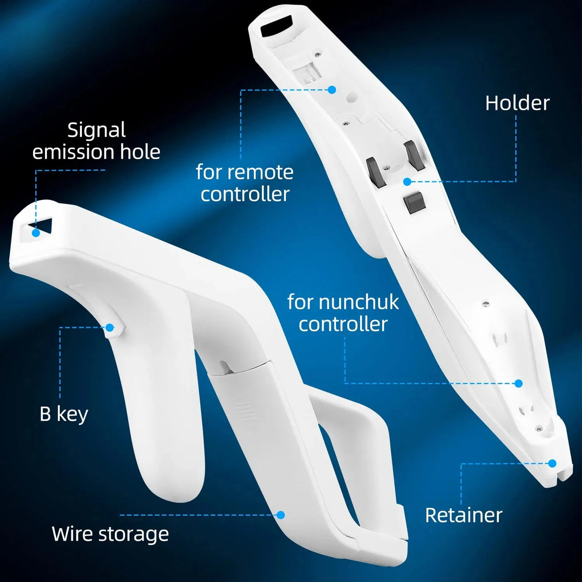 VIKEFON New 1Pcs Detachable For Wii Zapper Gun for Remote Controller Gaming Accessories Games Remote Control Shooting Gun Games