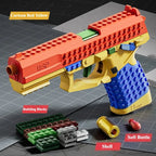 SIG17/USP Building Block Toy Gun Shell Throwing Continuous Firing Airsoft Blowback Empty Hanging Toy Pistol for Outdoor CS Game