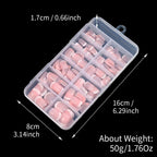 1pc Pink French Short Square Fake Nails 12-Sizes Full Cover Press On Nails Wearable Detachable Finished False Fingertips *TD