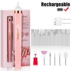 Portable Electric Nail Drill Machine USB Rechargeable Manicure Set for Nail Salon Exfoliation & Polishing for Home Salon