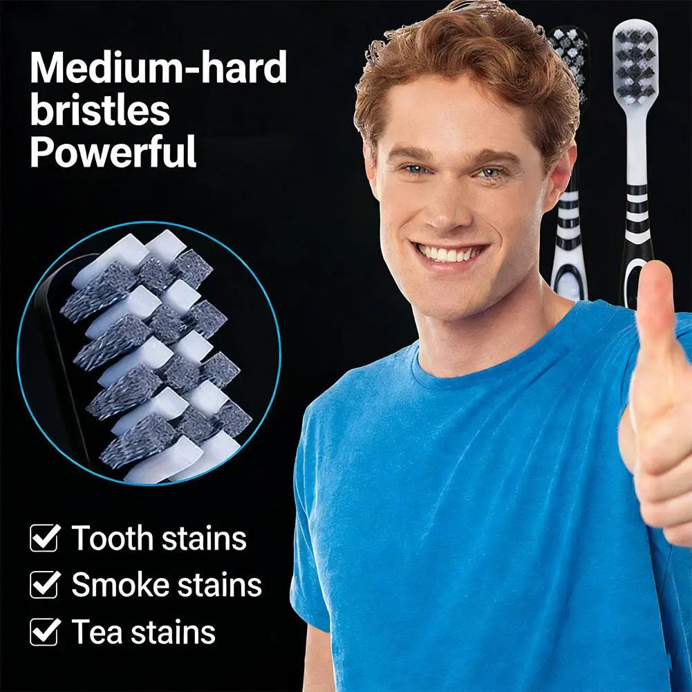 2/6/10PCS Hard Bristle Toothbrush Deep Cleaning Adult Dental Care Teeth Whitening Stain Removal Oral Care Toothbrush