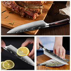 9 Types of Stainless Steel Kitchen Knife, Japanese Chef Knife, Meat Cleaver, Santoku, Bread, Boning, Slicing, Fruit Knife with Gift Box