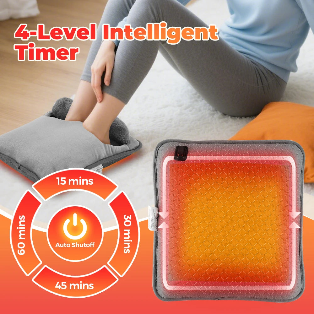 Electric Heating Foot Pad Washable Feet Warmer Household Soft Plush Thermal Heating Blanket Foot Warming Mat Home Office Bedroom