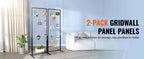SucceBuy Grid Wall Panels Tower Wire Gridwall Display Racks Double Side Gridwall Panels for Art Craft Shows Retail Shop w/ Hooks