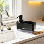 Kitchen dish soap dispenser with sponge holder, kitchen liquid soap dispenser with sponge storage