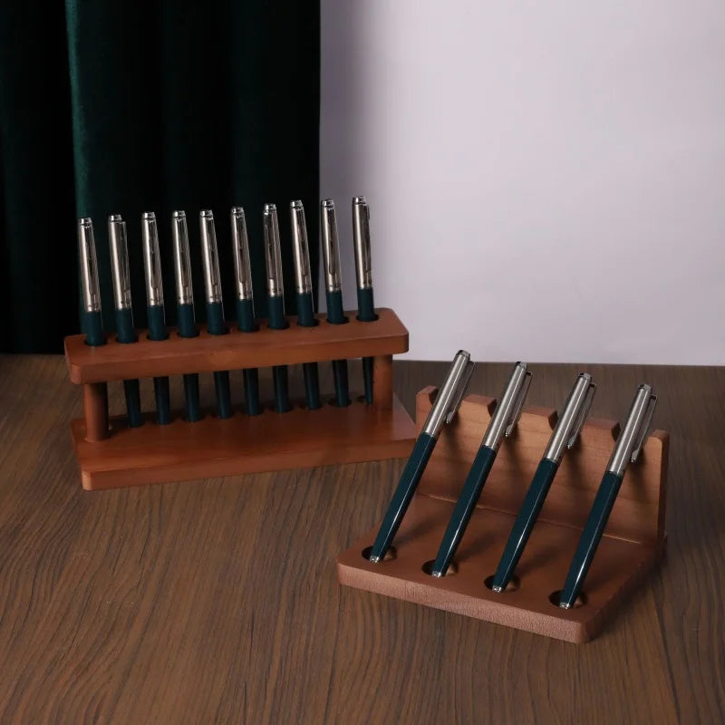1PC Walnut Wood Multifunction Desk Organizer - Pen Holder, Phone Stand & Storage Solution for Office and School