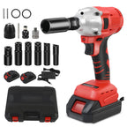 1000N.m Cordless Impact Wrench Brushless 20V 1/2 inch Power Tool Sets High Torque 2x1500MAh Batteries for Car Truck Tires Home