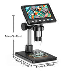 Hayve 4.3'' Digital Microscope 1000X Coin Microscope 1080P Video Microscope for Adult Soldering Microscope With 8 LEDs , PC View