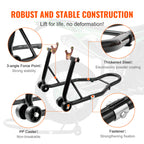 SucceBuy Motorcycle Stand Lift 850lbs Front Rear Combo Stand Lift Stand Front&Rear Wheel Fork Stand Heavy Duty Rear Wheel Stand