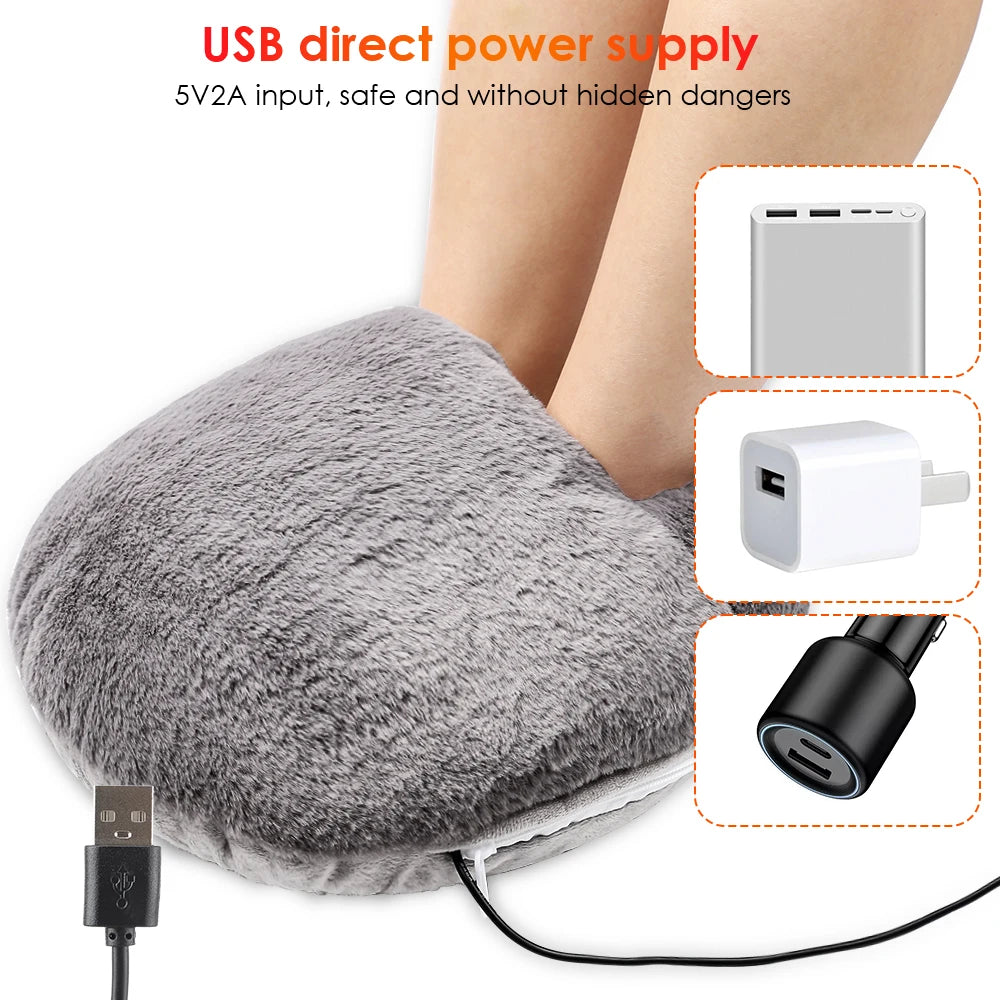 Electric Heating Foot Pad Washable Feet Warmer Household Soft Plush Thermal Heating Blanket Foot Warming Mat Home Office Bedroom