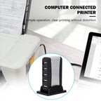 EU/US Plug USB Hub 7 Ports Splitter USB 2.0 Plug and Play Support 1.5/12/480Mbps with Power Adapter for PC Computer and Laptop