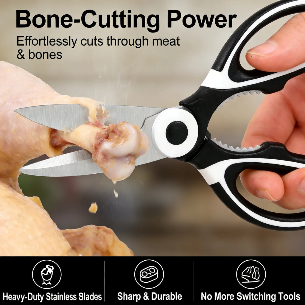 All In One Multipurpose Kitchen Scissors Heavy Duty Sharp Ergonomic Shears for Cooking Craft Office Home Daily Use