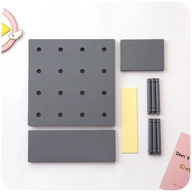 Punch Free Pegboard Display Stand Wall Organizer Storage Plate Living Room Kitchen Bedroom Wall Hanging Decoration Wall Shelf