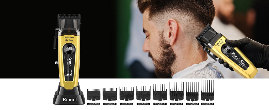 Hair Clippers for Men, Cordless Barber Clippers with LED Display 2299Hair Trimmer with Charging Base Professional Hair Clippers for Men, Cordless Barber Clipper T-Blade Beard Trimmer Foil Shaver Set, Rechargeable Electric Fad