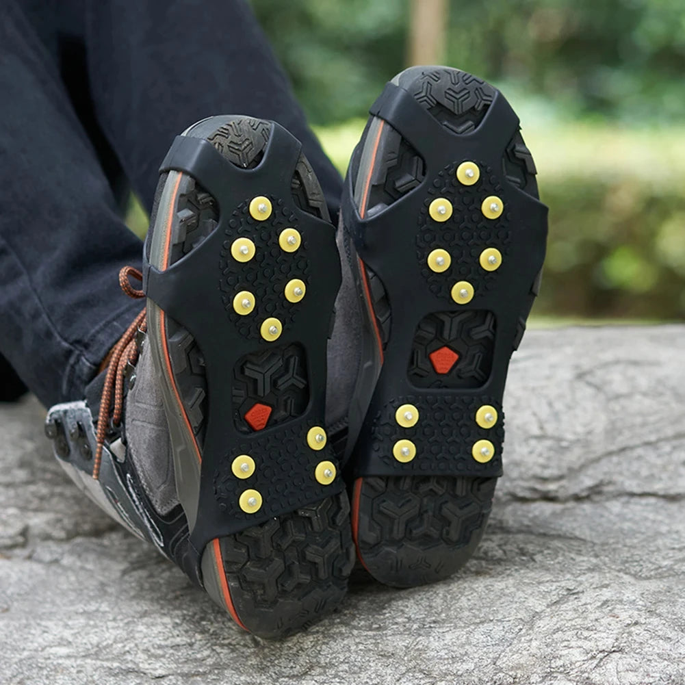 Outdoor Snow Claw Shoe Covers for Men and Women 10 Teeth Rock Climbing Crampons Non-Slip Climbing Cleats Hiking Accessories